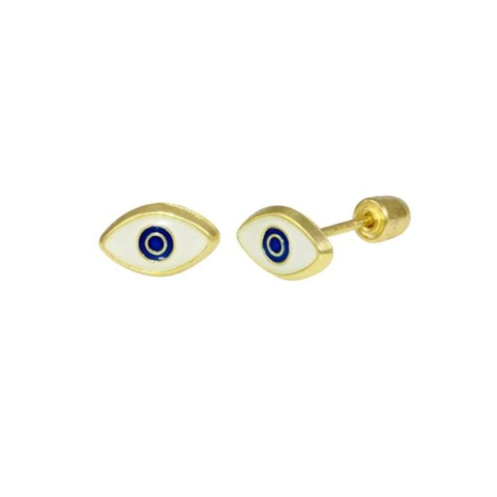 14k Gold Eye Stud Earrings